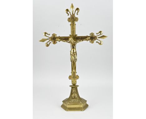 19th Century gilt bronze Holy Cross with Corpus Christi. France. Dimensions: H 61cm. In good condition.