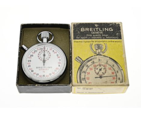 Bretling stopwatch, sprint, steel with engraving: Gippsland quarterhorse association tired. ø 51 mm., Fixed spring. In box.