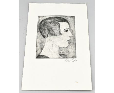 Otto Lais. 1897 - 1988. German School. Portrait of a woman. Etching on paper. Dimensions: H 50 x W 33 cm. In good condition.