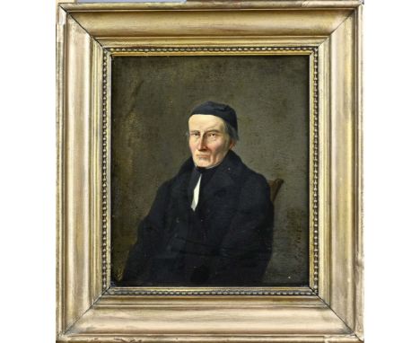 Jos Eggl 1867. 1848 - 1884 Austria. Portrait of a man on a chair. Oil on painter's cardboard. Dimensions: H 25 x W 21 cm. In 