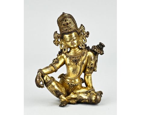 Antique Chinese bronze gilded Buddha. Size: H 13 cm. Wear. In good condition.