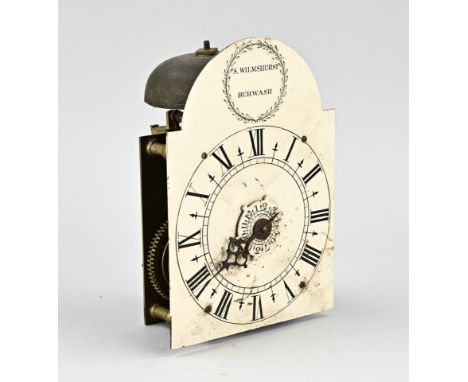 Early 19th century English mini lantern clock with alarm (maids clock). S. Wilmshurst Burwash. No pendulum, no weight. Anchor