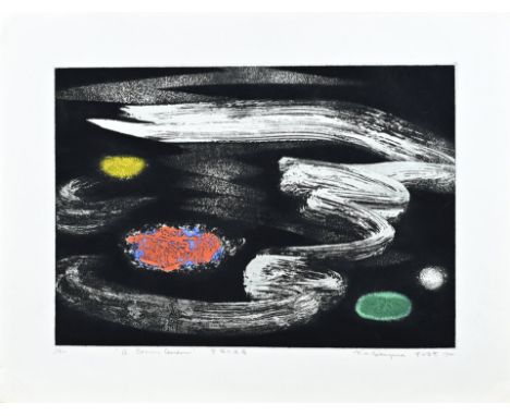 FM Nakayama, 1962. 1898 - 1979. Number 148/210. Title: A Cosmis Garden. Etching + aquatint on paper. Dimensions: H 33 x W 44 