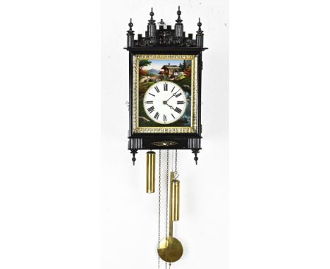 Antique German Black Forest painting clock. Circa 1880. Size: 50 cm. In good condition.