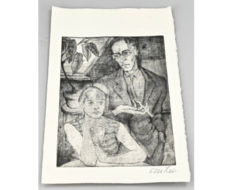 Otto Lais. 1897 - 1988. German School. Double images in the studio. Etching on paper. Dimensions: H 50 x W 33 cm. In good con