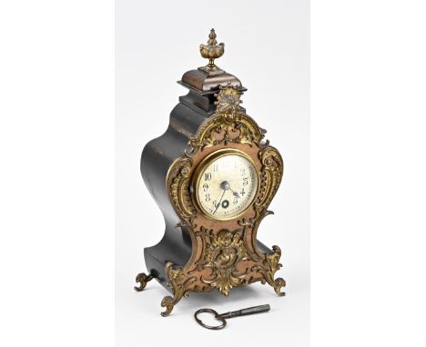 Antique German walnut Lenzkirch pendulum with silent movement and bronze decoration. Lenzkirch Aug. No. 780051. Size: 31 cm. 