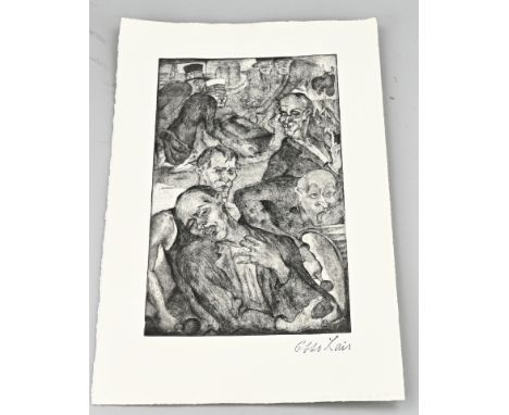Otto Lais. 1897 - 1988. German School. Image of Skeptics. Etching on paper. Dimensions: H 50 x W 33 cm. In good condition.