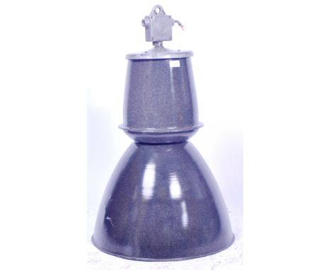 Elektrosvit - TYP 24 401 - A large retro vintage mid 20th Century 1960s Czech industrial porcelain enamel pendant hanging lig