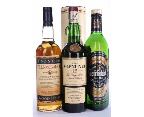 GLENMORANGIE FINO SHERRY WOOD FINISH
Highland Single Malt Scotch Whisky. 70cl, 43% volume.
GLENLIVET AGED 12 YEARS
Pure Singl