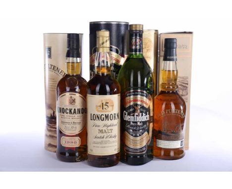 LONGMORN 15 YEARS OLD - OLD STYLE
Highland Pure Malt Scotch Whisky. 75cl, 43% volume, in tube. 
KNOCKANDO 1980
Pure Single Ma