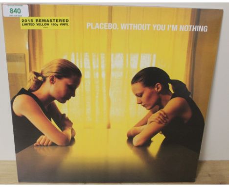A 2015 press of Placebo's ' without you i'm nothing ' sealed yellow transparent vinyl 180g - now a rare record