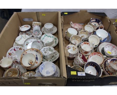 Two boxes of cabinet cups and saucers