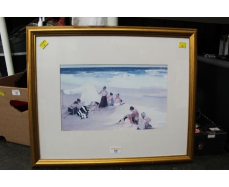 Framed and mounted Russell Flint print, 56 cm x 45 cm
