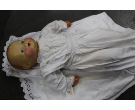 Early 20th century ceramic headed doll, marked England BJ