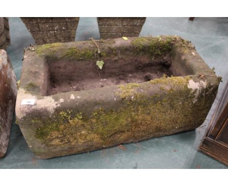 Rectangular sandstone trough, height 24 cm x 70 cm x 38 cm