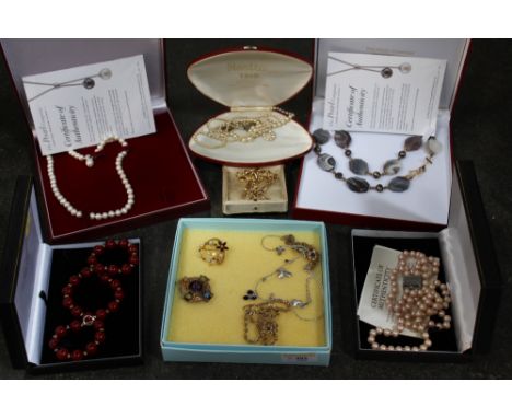 Collection of mostly Pearl Company necklaces and mixture of costume jewellery