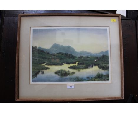 Signed Bernard Eyre Walker print of Bowfell 55 cm x 45 cm