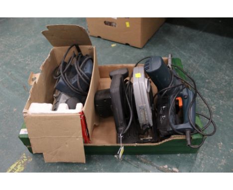 Bosch electric planer, Black &amp; Decker circular saw and a Black &amp; Decker sander