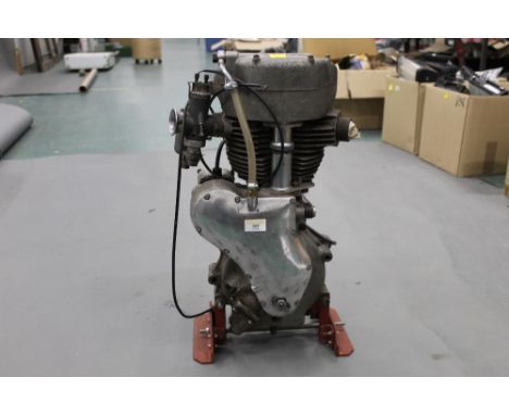 Vintage motorcycle engine fitted with an Amal carburetor, stamped to the rear MAC 17991 (thought to be from a Velocette)