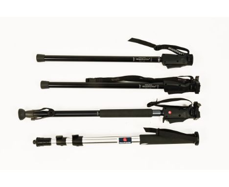Four Manfrotto mountaineers monopod stands