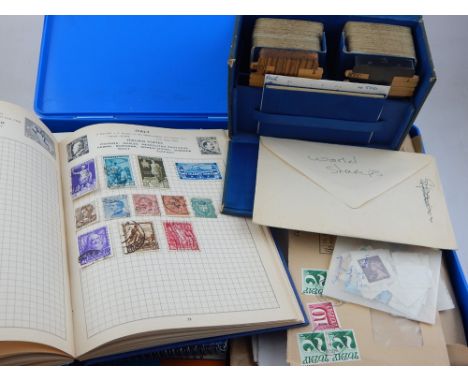 A collection of stamps, many UK and world, lose, albums and a stock book, together with playing cards with wist makers, (Qty)