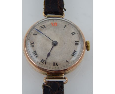 A ladies 14ct rose gold Rolex wristwatch, 15 jewel Swiss lever movement, cut and compensated bi-metallic balance, no. 626327,