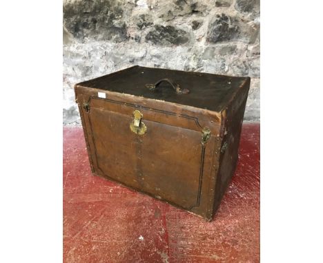 Satin interior costume travel trunk. With pull down front 