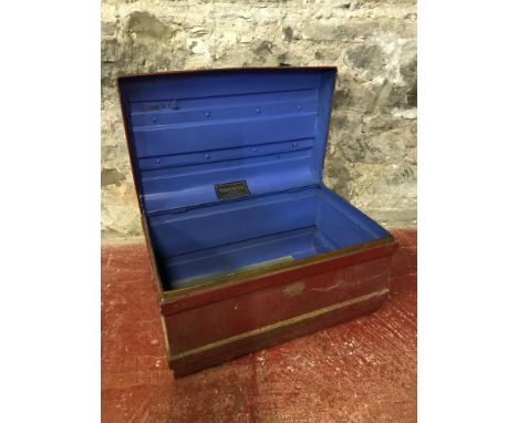 Vintage steel travel trunk 