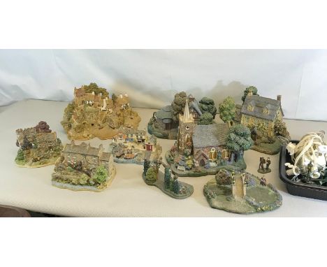 a Collection of Danbury mint house ornaments to include The last of the summer wine house, Together with Thomas Kinkade limit