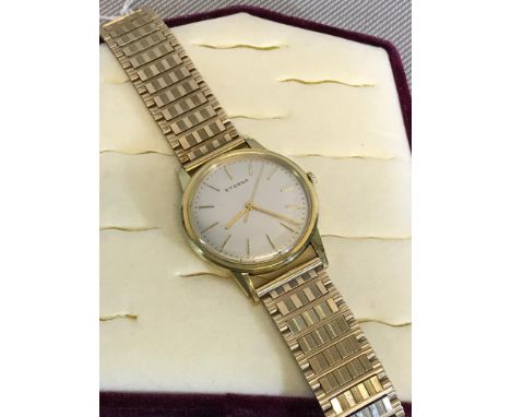 1930's Eterna gents 18ct gold cased automatic watch with 9ct gold straps (47grams including workings) 