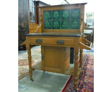 Early 20th Century Art Nouveau style tile back washstand&nbsp;