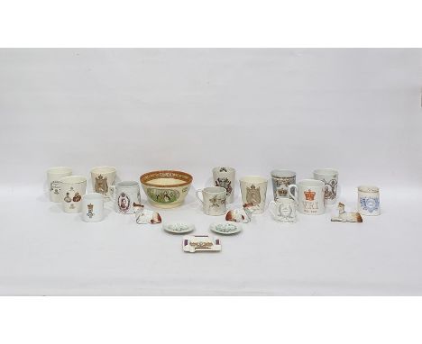 Quantity of Coronation commemorative ceramics to include: Edward VII, Queen Victoria and others and three ceramic models of a