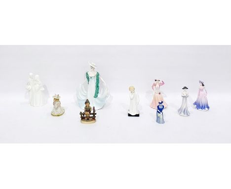 Royal Doulton porcelain figure "Darling", Coalport porcelain figure "Elegance", a quantity of sundry Coalport, Hummel and oth