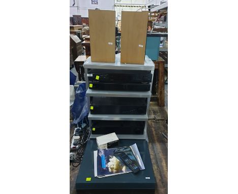 Hi-Fi stacking system comprising Talk Electronics Hurricane 2, Talk Electronics Tornado 2 amplifier, a Denon AM/FM tuner, a C
