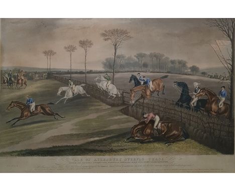 After F C Turnercolour engravingsVale of Aylesbury Steeple Chase , 1 -4, 40 x 60 cms, framed , with British Sporting Prints, 