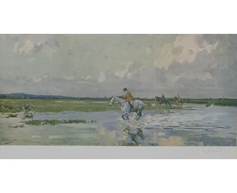 After Lionel EdwardsColour print" The Blankney" signed in in pencil in the margin  23 x 42 cms , together with another " The 
