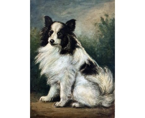 G R Minett Watercolour drawingStudy of a dog and another picture of bird on branch (2) 