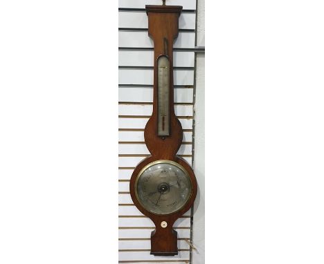 Banjo type barometer marked 'Pring Reading' with thermometer gauge 
