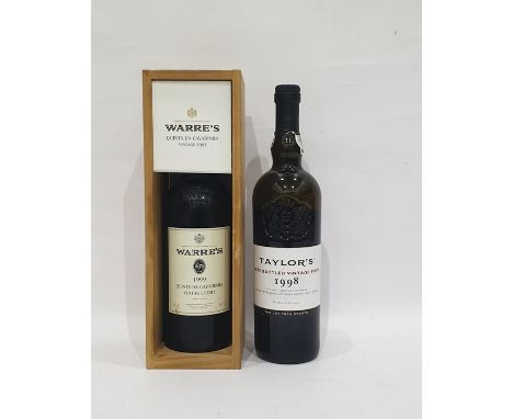 Bottle of Warre's Quinta da Cavadinha 1999 vintage port and a bottle of Taylors late bottled vintage port 1998 (2) 