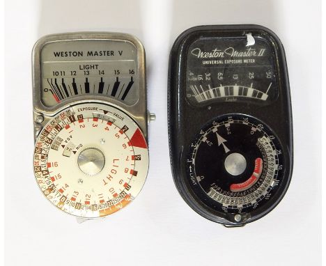 Western Master V light meter model S4615 and a Western Master II universal exposure meter (2) 