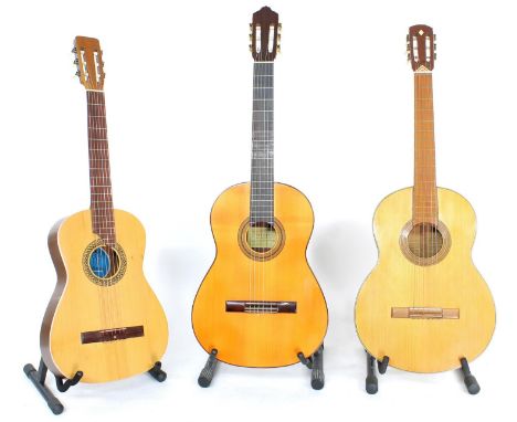 Mervi Rafael Molina classical guitar, hard case; together with a restored classical guitar fitted with light gauge steel stri