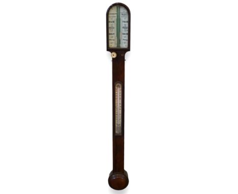 An early Victorian rosewood stick barometer with ivory scale signed Casella &amp; Co, Hatton Garden, London, 93cm CITES Submi