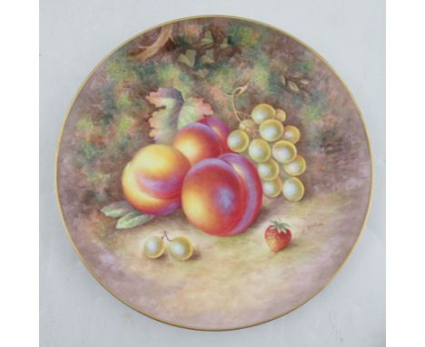A Royal Worcester plate, decorated with fruit to a mossy background by Ayrton, diameter 10.5insCondition Report:  Good condit