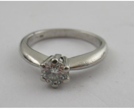 An 18k white gold single stone diamond ring, est. 0.35ct&nbsp;