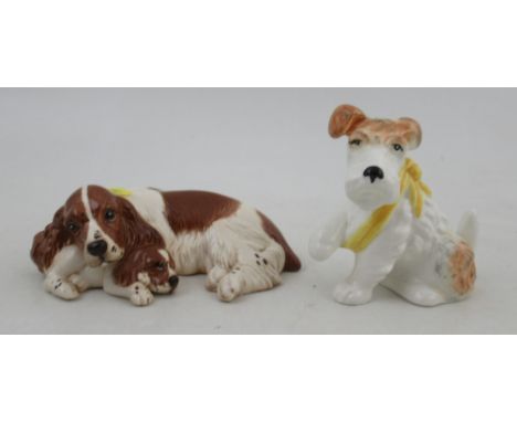 A Royal Doulton model, of a Spaniel with puppy together with a Sylvac model of a puppy&nbsp;