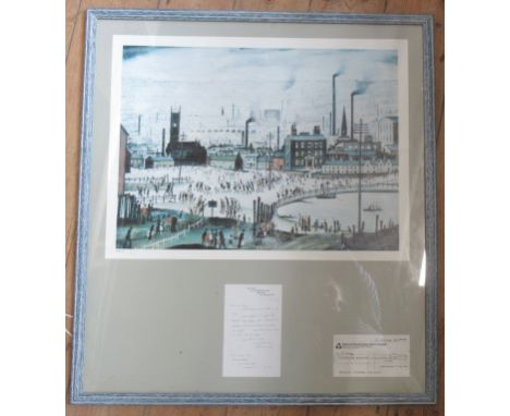 A Laurence Stephen Lowry, a limited edition print, an industrial town, signed to the margin L.S. Lowry, No. 11/500&nbsp;(D)