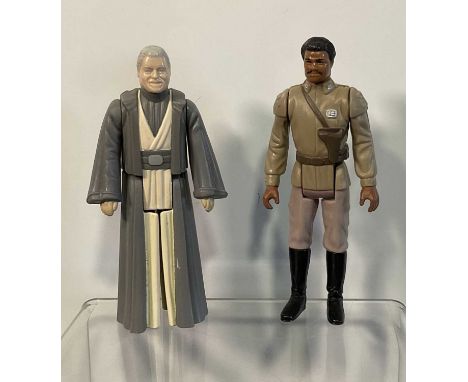 A pair of vintage STAR WARS 1985 Power of the Force figures. Anakin Skywalker and Lando Calrissian (General Pilot), missing c