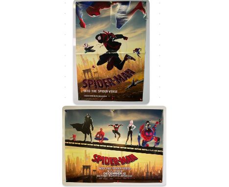 SPIDER-MAN INTO THE SPIDER-VERSE (2018) A pair of teaser design film posters comprising a UK Quad and an International one sh