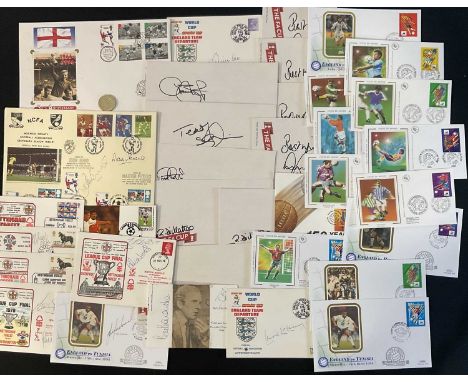 FOOTBALL HEROS - A group of signed first day covers and postcards and by famous footballers to include PAUL GASCOIGNE, MARTIN