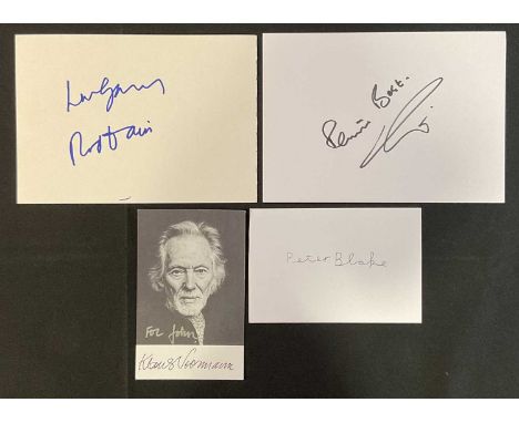 THE BEATLES - A selection of autographed items from The Beatles associates KLAUS VOORMAN, PETE BEST, PETER BLAKE, LEN GARRY a
